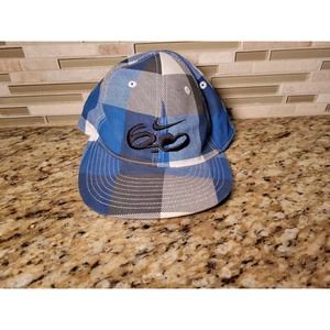Nike 6.0 Hat Blue White Grey Plaid Flat Bill Cap Hat Boys Size 4-7 Youth